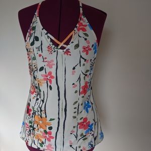 Watercolor floral sleeveless top